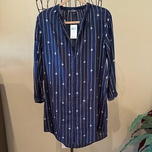 Lucky Brand Blue and White Striped Blouse dress